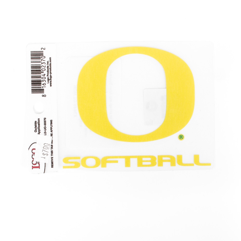 Classic Oregon O, Logo Brand, Yellow, Decal - Outside Application, Home & Auto, 4", Softball, Vinyl, 991704